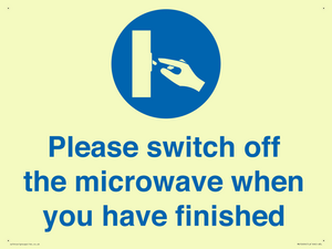 Please switch off the microwave when you have finished